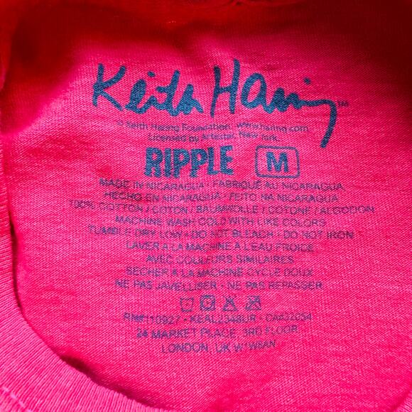 Urban Outfitters Unisex Keith Haring Red Running Heart Long Sleeve T Shirt M NEW - Picture 7 of 7